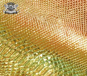 fabric empire vinyl upholstery embossed snake hologram glossy holographic fabric 54" wide sold by the yard (copper)