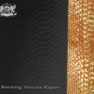 Fabric Empire Vinyl Upholstery Embossed Snake Hologram Glossy Holographic Fabric 54" Wide Sold by The Yard (Copper)