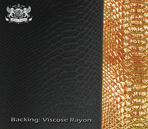 Fabric Empire Vinyl Upholstery Embossed Snake Hologram Glossy Holographic Fabric 54" Wide Sold by The Yard (Copper)