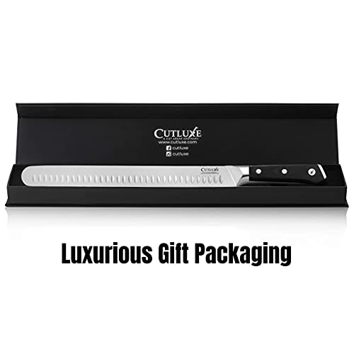 Cutluxe Slicing Carving Knife – 12" Brisket Knife, Meat Cutting and BBQ Knife – Razor Sharp German Steel – Full Tang & Ergonomic Handle Design – Artisan Series