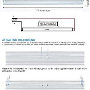 Bulb / Lamp T8 LED Store Commercial No Reflector Light Fixture *Includes 2 Bulbs (Clear Lens Bulb)