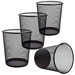 lawei 4 pack trash can mesh round open top wastebasket - 2.5 gallon recycling bins garbage waste baskets for office home