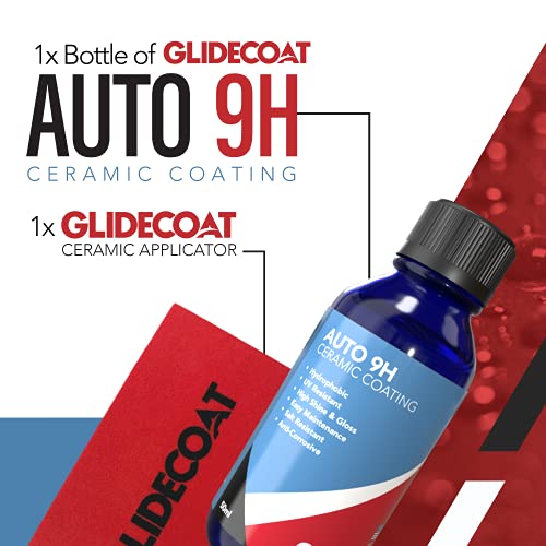 Glidecoat Auto 9H Ceramic Coating 50ML - Ceramic Coating Kit - Professional Protection with Easy Application! High Gloss - Extremely Hydrophobic