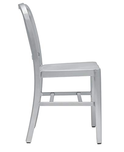 Laura Davidson Furniture Set of 2 Bryant Side Chairs for Dining & Office- Commercial Grade and Lightweight with Arm Rest, Made of Aluminum, Aluminum