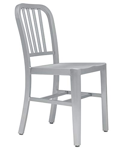 Laura Davidson Furniture Set of 2 Bryant Side Chairs for Dining & Office- Commercial Grade and Lightweight with Arm Rest, Made of Aluminum, Aluminum