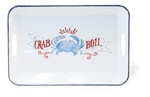boston international enamelware serving tray seafood bake crab platter, 18 x 12-inches, crab boil