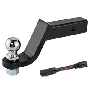 ac-dk 4" drop hitch ball mount,fusion trailer hitch mount trailer ball hitch tow ball mount kit,2 inch square and ballmount towing,2" hitch ball 6000 lbs with 3 keys for locking hitch receiver