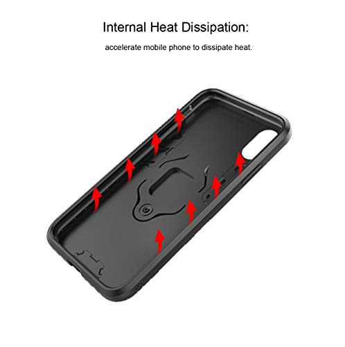 Urspasol for Xiaomi Redmi Note 8 Case with Screen Protector Tempered Glass Hybrid Heavy Duty Armor Protective Bumper Cover with 360° Degree Ring Holder Kickstand (Black)