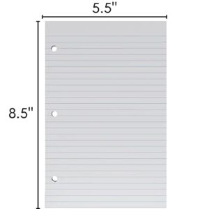 1InTheOffice College Ruled Filler Paper 5.5 x 8.5 Mini Binder Filler Paper, White, 100 Sheets/Pack