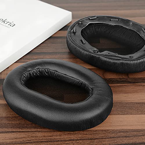 Geekria QuickFit Replacement Ear Pads for Sony MDR-1AM2, MDR-1AM2/B Headphones Ear Cushions, Headset Earpads, Ear Cups Repair Parts (Black/Plastic Ring)