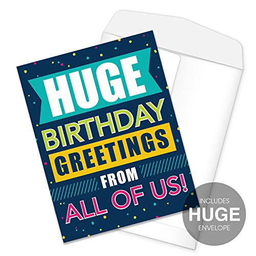 Canopy Street Big Birthday Card from all of Us / 8.5 x 11 Large Greeting Card