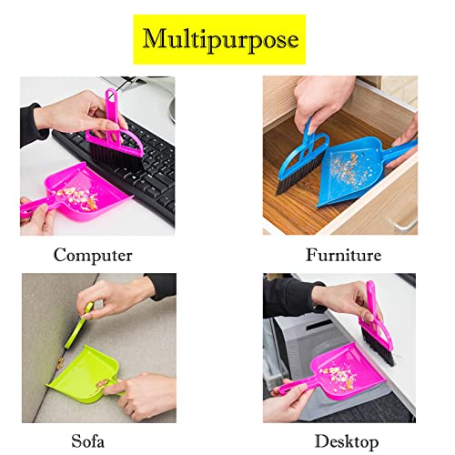 SEIS 3 Pack Hamster Mini Dustpan and Broom Set Guinea Pig Classical Besom Chinchillas Sweeper Cavy Cage Clean Hedgehogs Scooper for Small Animal (Blue)