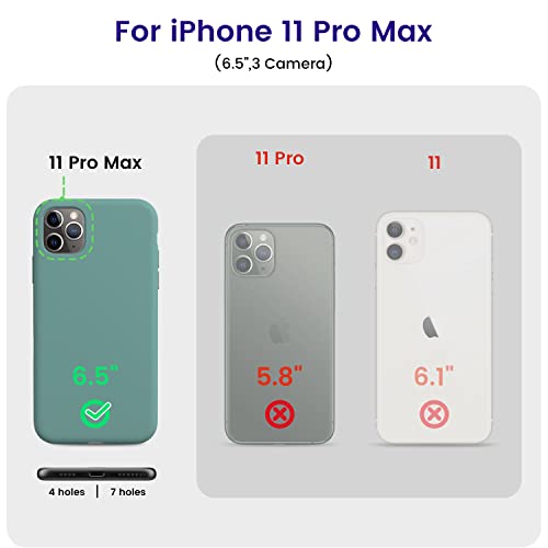 OTOFLY Soft Silicone Designed for iPhone 11 Pro Max Cases,[Military Grade Drop Protection] [Anti-Scratch Microfiber Lining] Shockproof Protective Phone Case Slim Thin Cover 6.5 inch,Pine Green