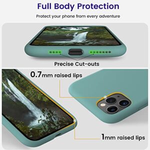 OTOFLY Soft Silicone Designed for iPhone 11 Pro Max Cases,[Military Grade Drop Protection] [Anti-Scratch Microfiber Lining] Shockproof Protective Phone Case Slim Thin Cover 6.5 inch,Pine Green