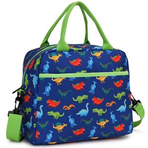 lunch bag for boys, insulated lunch box bag cute dinosaur thermal lunch tote with removable shoulder strap, vonxury
