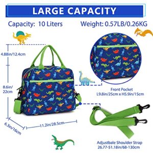 Lunch Bag for Boys, Insulated Lunch Box Bag Cute Dinosaur Thermal Lunch Tote with Removable Shoulder Strap, VONXURY