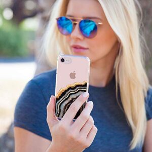 Casery iPhone Case Designed for The Apple iPhone 11 Pro, Black & Gold Agate (Exotic Marble)- Matte Finish - Military Grade Protection - Drop Tested - Protective Slim Clear Case