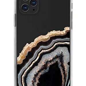 Casery iPhone Case Designed for The Apple iPhone 11 Pro, Black & Gold Agate (Exotic Marble)- Matte Finish - Military Grade Protection - Drop Tested - Protective Slim Clear Case