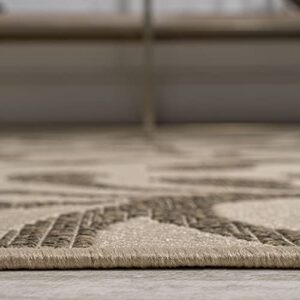 JONATHAN Y SMB117A-3 Vine All Over Indoor Outdoor Area-Rug Bohemian Coastal Easy-Cleaning Bedroom Kitchen Backyard Patio Non Shedding, 3 X 5, Brown/Beige