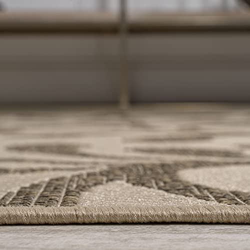 JONATHAN Y SMB117A-3 Vine All Over Indoor Outdoor Area-Rug Bohemian Coastal Easy-Cleaning Bedroom Kitchen Backyard Patio Non Shedding, 3 X 5, Brown/Beige