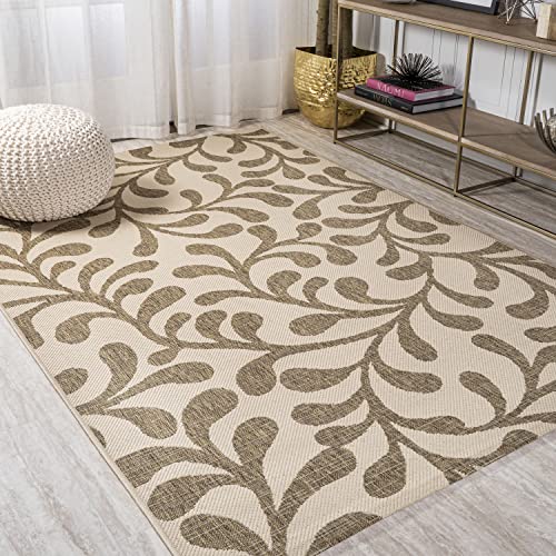 JONATHAN Y SMB117A-3 Vine All Over Indoor Outdoor Area-Rug Bohemian Coastal Easy-Cleaning Bedroom Kitchen Backyard Patio Non Shedding, 3 X 5, Brown/Beige