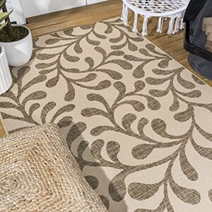 JONATHAN Y SMB117A-3 Vine All Over Indoor Outdoor Area-Rug Bohemian Coastal Easy-Cleaning Bedroom Kitchen Backyard Patio Non Shedding, 3 X 5, Brown/Beige