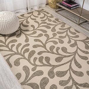 JONATHAN Y SMB117A-3 Vine All Over Indoor Outdoor Area-Rug Bohemian Coastal Easy-Cleaning Bedroom Kitchen Backyard Patio Non Shedding, 3 X 5, Brown/Beige