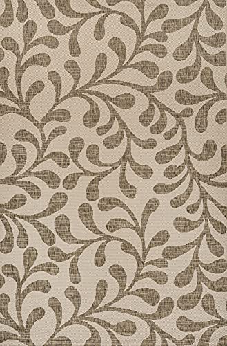 JONATHAN Y SMB117A-3 Vine All Over Indoor Outdoor Area-Rug Bohemian Coastal Easy-Cleaning Bedroom Kitchen Backyard Patio Non Shedding, 3 X 5, Brown/Beige