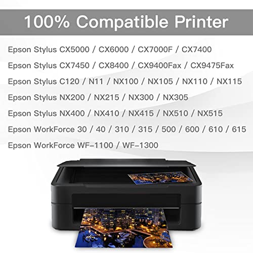 BeOne T69 Ink Cartridges Remanufactured Replacement for Epson 69 T069 5-Pack to Use with Stylus NX100 NX110 NX215 NX300 NX400 NX415 NX510 NX515 Workforce 30 40 310 500 600 610 615 (2BK 1C 1M 1Y)