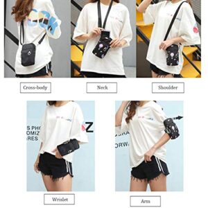 Outdoor Sweat-Proof Running Armbag Cross-Body Shoulder Casual Wallet Purse Crossbody Bag Gym Fitness Cell Phone Key Holder for iPhone 13 12 Pro Max Xs Max/Xr,Galaxy Note 10,Huawei P30 Pro,Black