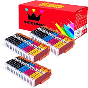 aceink 30 pack compatible with canon pgi-250 cli-251 pgi-250xl cli-251xl ink cartridge for pixma ip8720 pixma mg6320 pixma mg6620 pixma mg7120 pixma mg7520 inkjet printers (6large bk+6bk+6c+6m+6y)