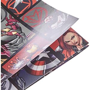 Boys Superhero Wrapping Paper - Marvel Hero Wrapping Paper - Boys Marvel The Avengers Blue Wrapping Paper Sheets - Wrapping Paper for Kids - Wrapping Paper for Boys