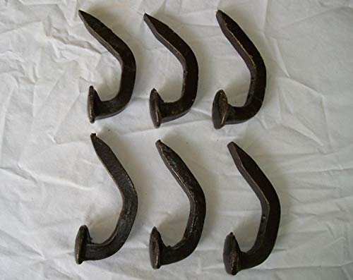 6 REPURPOSED Railroad Spike Coat Hooks for Coat Racks OR Tool+1