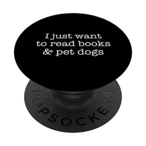 pet animal lover gift bookworm dog books reading popsockets popgrip: swappable grip for phones & tablets