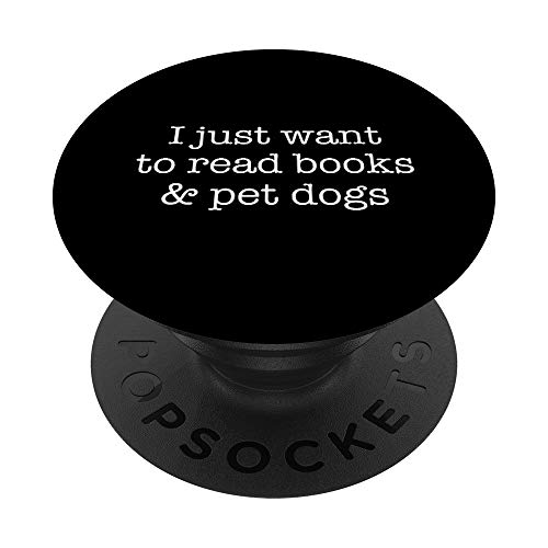 Pet Animal Lover Gift Bookworm Dog Books Reading PopSockets PopGrip: Swappable Grip for Phones & Tablets