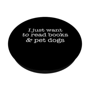 Pet Animal Lover Gift Bookworm Dog Books Reading PopSockets PopGrip: Swappable Grip for Phones & Tablets