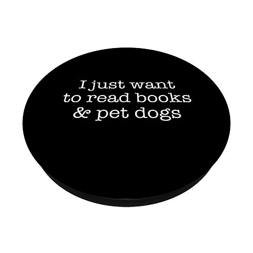 Pet Animal Lover Gift Bookworm Dog Books Reading PopSockets PopGrip: Swappable Grip for Phones & Tablets