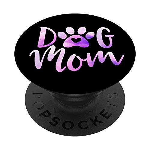 Dog Mom Purple Paw Print Adopt Don't Shop Cute Fur Mama PopSockets Swappable PopGrip