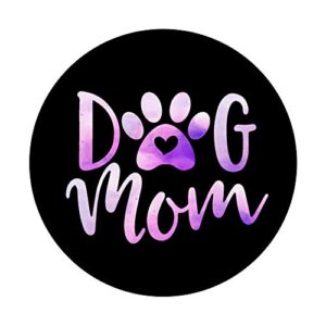 Dog Mom Purple Paw Print Adopt Don't Shop Cute Fur Mama PopSockets Swappable PopGrip