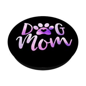 Dog Mom Purple Paw Print Adopt Don't Shop Cute Fur Mama PopSockets Swappable PopGrip