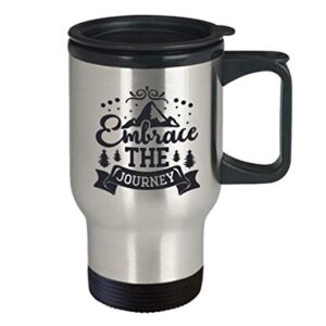 Embrace the journey travel mug