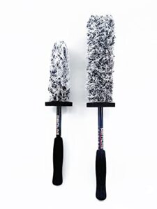 redline finish - the duo ultimate microfiber wheel brush set - premium 17 inch & 13 inch wheel brushes
