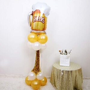 Beer Cup Balloons Set of 4, Whisky Helium Mylar Balloons Decor Fit for Summer Party, Beer Festival, Birthday Party and More (2 Beer Cup 2 Whisky )