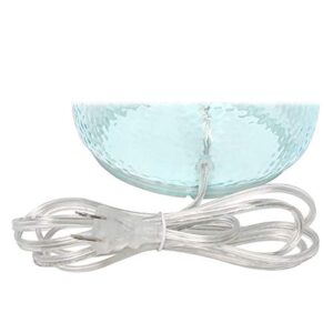 Elegant Designs LT3335-CBL Textured Glass Table Lamp, Clear Blue