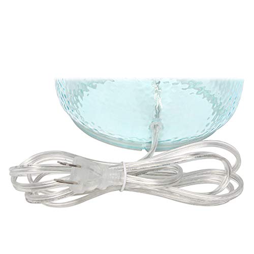 Elegant Designs LT3335-CBL Textured Glass Table Lamp, Clear Blue