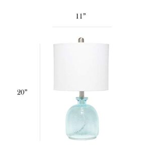 Elegant Designs LT3335-CBL Textured Glass Table Lamp, Clear Blue