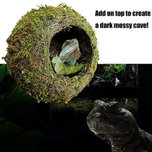 kathson 2pcs 6" Reptile Moss Cave Hide for Humidity,Mossy Hideout for Turtle Crested Gecko Spider Lizard Frog Chameleon