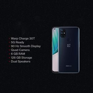 OnePlus Nord N10 5G, Global/EU Version, 6GB RAM, 128GB Storage, 90Hz Refresh Rate FHD+ Display, GSM Unlocked (Work with T-Mobile, AT&T, Metro etc.) Great Budget Android Smartphones for Daily Use.