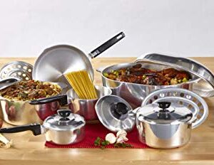 IMUSA USA Heavy Duty 13-Piece Cast Aluminum Cajun Cookware Set, Silver