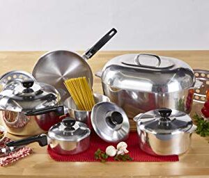 IMUSA USA Heavy Duty 13-Piece Cast Aluminum Cajun Cookware Set, Silver